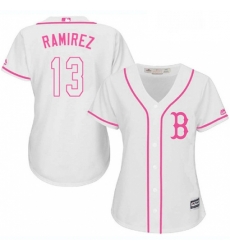 Womens Majestic Boston Red Sox 13 Hanley Ramirez Authentic White Fashion MLB Jersey
