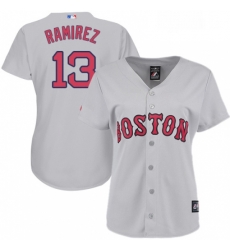 Womens Majestic Boston Red Sox 13 Hanley Ramirez Replica Grey Road MLB Jersey