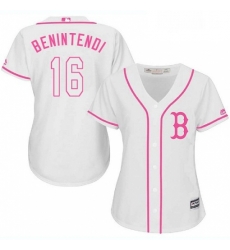 Womens Majestic Boston Red Sox 16 Andrew Benintendi Authentic White Fashion MLB Jersey