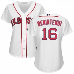 Womens Majestic Boston Red Sox 16 Andrew Benintendi Replica White Home MLB Jersey