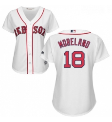 Womens Majestic Boston Red Sox 18 Mitch Moreland Replica White Home MLB Jersey