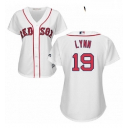 Womens Majestic Boston Red Sox 19 Fred Lynn Replica White Home MLB Jersey