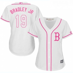 Womens Majestic Boston Red Sox 19 Jackie Bradley Jr Authentic White Fashion MLB Jersey 