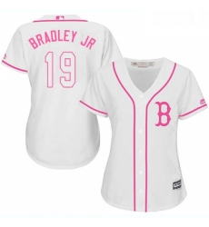 Womens Majestic Boston Red Sox 19 Jackie Bradley Jr Replica White Fashion MLB Jersey 