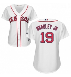 Womens Majestic Boston Red Sox 19 Jackie Bradley Jr Replica White Home MLB Jersey 
