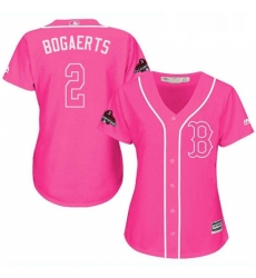Womens Majestic Boston Red Sox 2 Xander Bogaerts Authentic Pink Fashion 2018 World Series Champions MLB Jersey