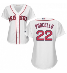 Womens Majestic Boston Red Sox 22 Rick Porcello Replica White Home MLB Jersey