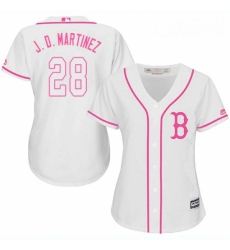 Womens Majestic Boston Red Sox 28 J D Martinez Authentic White Fashion MLB Jersey 