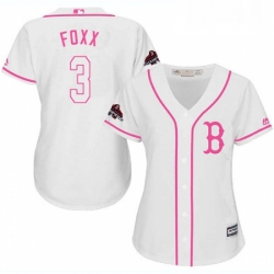 Womens Majestic Boston Red Sox 3 Jimmie Foxx Authentic White Fashion 2018 World Series Champions MLB Jersey