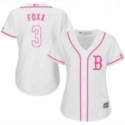 Womens Majestic Boston Red Sox 3 Jimmie Foxx Authentic White Fashion MLB Jersey