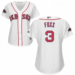 Womens Majestic Boston Red Sox 3 Jimmie Foxx Authentic White Home 2018 World Series Champions MLB Jersey