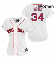Womens Majestic Boston Red Sox 34 David Ortiz Authentic White MLB Jersey