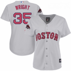 Womens Majestic Boston Red Sox 35 Steven Wright Authentic Grey Road 2018 World Series Champions MLB Jersey