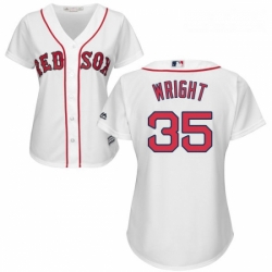 Womens Majestic Boston Red Sox 35 Steven Wright Replica White Home MLB Jersey