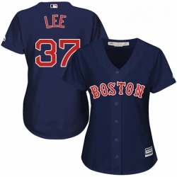 Womens Majestic Boston Red Sox 37 Bill Lee Authentic Navy Blue Alternate Road MLB Jersey
