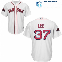 Womens Majestic Boston Red Sox 37 Bill Lee Authentic White Home 2018 World Series Champions MLB Jersey