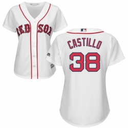 Womens Majestic Boston Red Sox 38 Rusney Castillo Replica White Home MLB Jersey