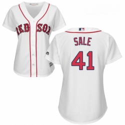 Womens Majestic Boston Red Sox 41 Chris Sale Replica White Home MLB Jersey