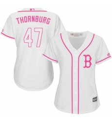 Womens Majestic Boston Red Sox 47 Tyler Thornburg Authentic White Fashion MLB Jersey