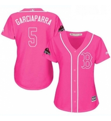 Womens Majestic Boston Red Sox 5 Nomar Garciaparra Authentic Pink Fashion 2018 World Series Champions MLB Jersey
