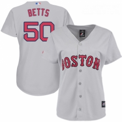 Womens Majestic Boston Red Sox 50 Mookie Betts Authentic Grey Road MLB Jersey