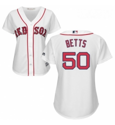 Womens Majestic Boston Red Sox 50 Mookie Betts Authentic White Home MLB Jersey