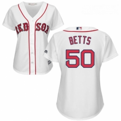 Womens Majestic Boston Red Sox 50 Mookie Betts Authentic White Home MLB Jersey