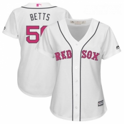 Womens Majestic Boston Red Sox 50 Mookie Betts Replica White Mothers Day MLB Jersey