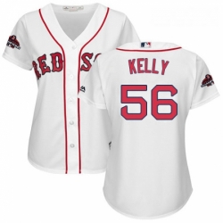 Womens Majestic Boston Red Sox 56 Joe Kelly Authentic White Home 2018 World Series Champions MLB Jersey