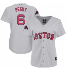 Womens Majestic Boston Red Sox 6 Johnny Pesky Authentic Grey Road 2018 World Series Champions MLB Jersey