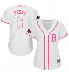Womens Majestic Boston Red Sox 6 Johnny Pesky Authentic White Fashion 2018 World Series Champions MLB Jersey
