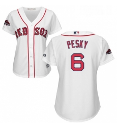 Womens Majestic Boston Red Sox 6 Johnny Pesky Authentic White Home 2018 World Series Champions MLB Jersey