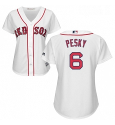Womens Majestic Boston Red Sox 6 Johnny Pesky Authentic White Home MLB Jersey