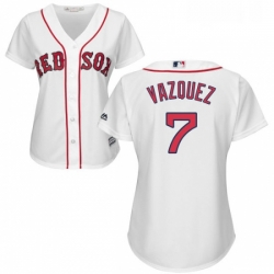 Womens Majestic Boston Red Sox 7 Christian Vazquez Replica White Home MLB Jersey