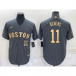 Youth  Boston Red Sox 11 Rafael Devers 2022 All Star Charcoal Cool Base Stitched Jersey