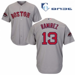 Youth Majestic Boston Red Sox 13 Hanley Ramirez Authentic Grey Road Cool Base 2018 World Series Champions MLB Jersey