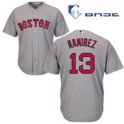 Youth Majestic Boston Red Sox 13 Hanley Ramirez Replica Grey Road Cool Base MLB Jersey