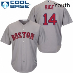 Youth Majestic Boston Red Sox 14 Jim Rice Replica Grey Road Cool Base MLB Jersey