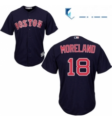 Youth Majestic Boston Red Sox 18 Mitch Moreland Replica Navy Blue Alternate Road Cool Base MLB Jersey