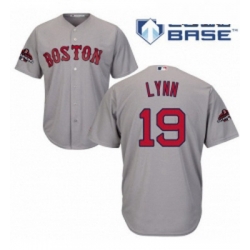 Youth Majestic Boston Red Sox 19 Fred Lynn Authentic Grey Road Cool Base 2018 World Series Champions MLB Jersey