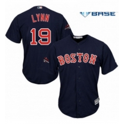 Youth Majestic Boston Red Sox 19 Fred Lynn Authentic Navy Blue Alternate Road Cool Base 2018 World Series Champions MLB Jersey