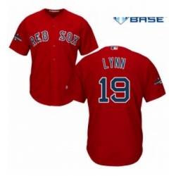 Youth Majestic Boston Red Sox 19 Fred Lynn Authentic Red Alternate Home Cool Base 2018 World Series Champions MLB Jersey