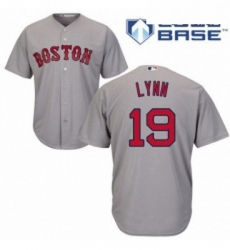 Youth Majestic Boston Red Sox 19 Fred Lynn Replica Grey Road Cool Base MLB Jersey