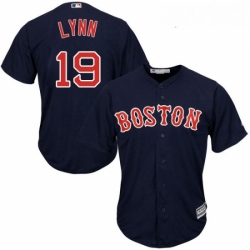 Youth Majestic Boston Red Sox 19 Fred Lynn Replica Navy Blue Alternate Road Cool Base MLB Jersey