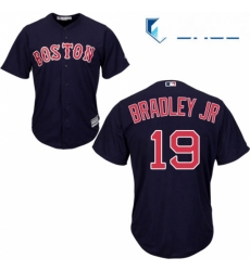 Youth Majestic Boston Red Sox 19 Jackie Bradley Jr Replica Navy Blue Alternate Road Cool Base MLB Jersey 