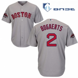 Youth Majestic Boston Red Sox 2 Xander Bogaerts Authentic Grey Road Cool Base 2018 World Series Champions MLB Jersey