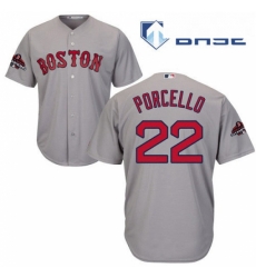 Youth Majestic Boston Red Sox 22 Rick Porcello Authentic Grey Road Cool Base 2018 World Series Champions MLB Jersey