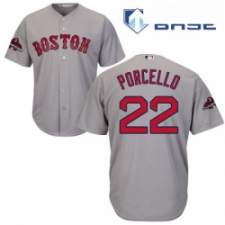 Youth Majestic Boston Red Sox 22 Rick Porcello Authentic Grey Road Cool Base 2018 World Series Champions MLB Jersey