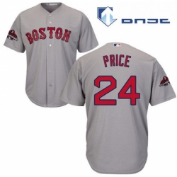 Youth Majestic Boston Red Sox 24 David Price Authentic Grey Road Cool Base 2018 World Series Champions MLB Jersey