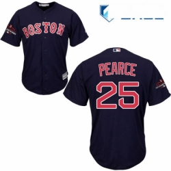 Youth Majestic Boston Red Sox 25 Steve Pearce Authentic Navy Blue Alternate Road Cool Base 2018 World Series Champions MLB Jersey 